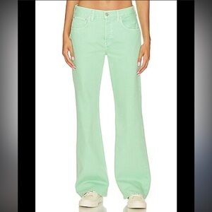 ETICA Amis Relaxed Boot Cut Jeans Dusty Aqua 29 Wide Leg Revolve Green